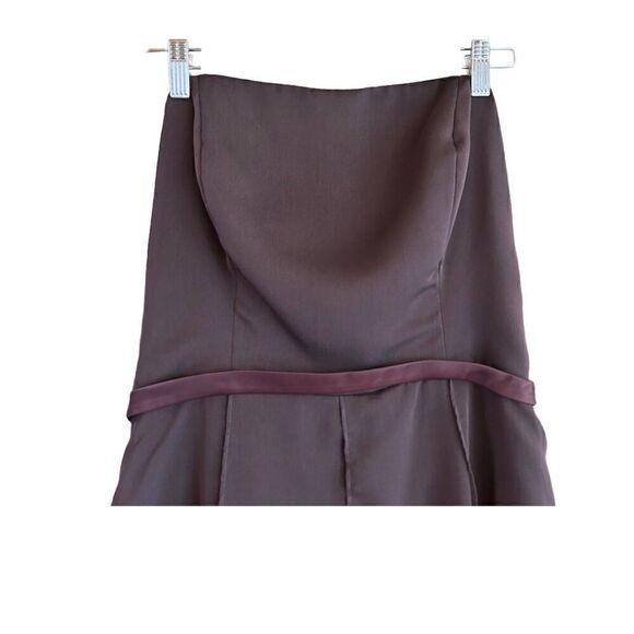 Flowy Strapless Prom Dress Size 14 Brown - Picture 6 of 7